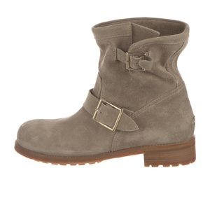 Jimmy Choo Taupe Suede Combat Boots